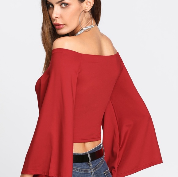 2 way off shoulder wrap crop top - Picture 4 of 4